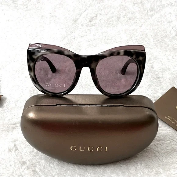 NWB Authentic Gucci Oversized Cateye UV Protection Sunglasses 0400022255922_BLACKSILVERBLACK main image 2